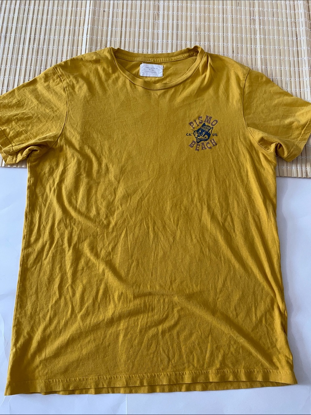 Cotton On Mustard Yellow Pismo Beach Graphic Short Sleeve Tee